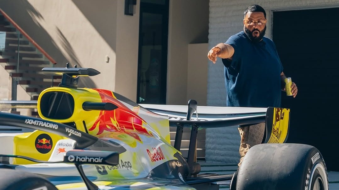 DJ Khaled put an F1 car on a yacht in the wildest livery launch